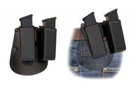 Pisztolytáska Double Swivelling Plastic Holster For Two Magazines With Belt Paddle