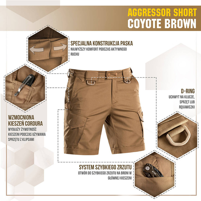 RÖVIDNADRÁG AGGRESSOR SHORT - COYOTE BROWN - M-TAC