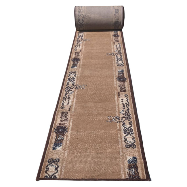 PERSIAN CARPET - ROMANIAN ARMY MILITARY SURPLUS - BEIGE - 20,5 x 0,80 m lxW - IN GOOD CONDITION