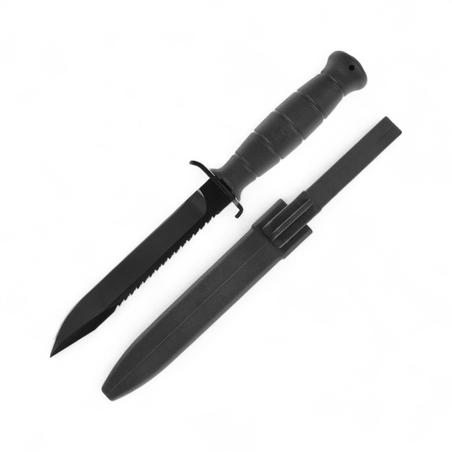 Glock FM81 katonai túlélő kés fogazott pengével - Fekete