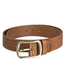 LEATHER BELT WESTERN - BROWN