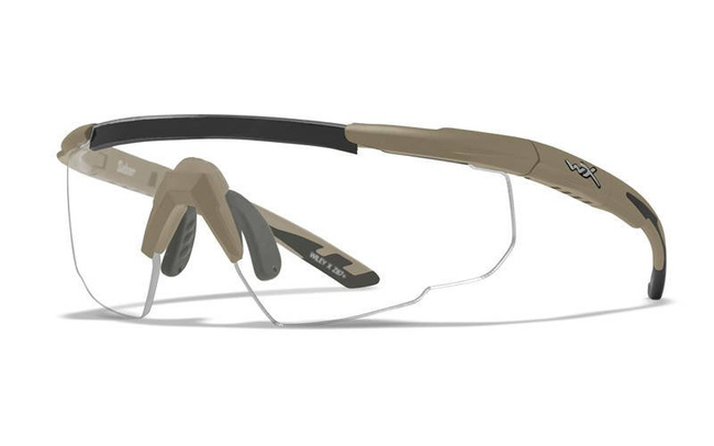 BALLISTIC SUNGLASSES - SABER ADVANCED - WILEY X - GREY/CLEAR/LIGHT RUST - Frame Matte Tan 
