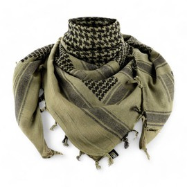 SHEMAGH SÁL - SŰRŰ - FOLIAGE ZÖLD/FEKETE - M-TAC