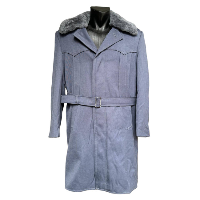 TISZTI HOSSZÚ KABÁT - KATONAI FELESLEG BOLGÁR LÉGIERŐ - REPÜLÉS KÉK - MINT ÚJ