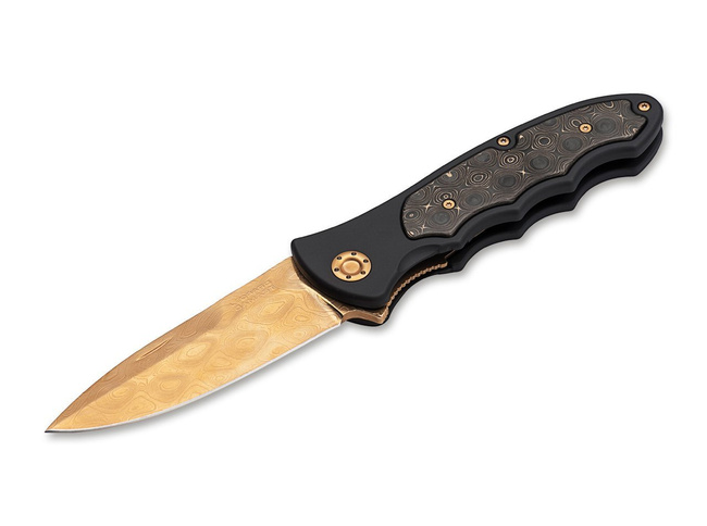 "LEOPARD-DAMASCUS III GOLD 42" Zsebkés - BOKER
