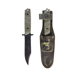 Rögzített pengéjű harci kés álcázó hüvellyel - Cseh hadsereg katonai felesleg - Újszerű állapotú