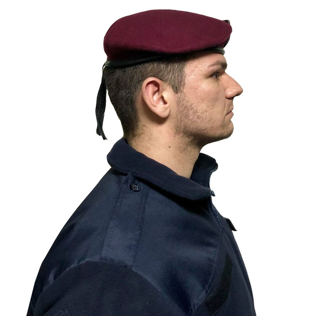 Beret with velcro Insignia - burgundy