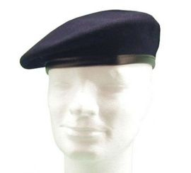 GERMAN BERET - NAVY BLUE - MILITARY SURPLUS - USED