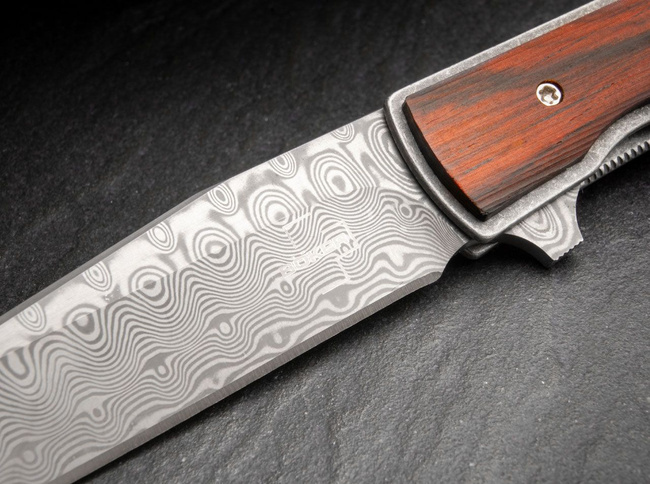 DAMASCUS KNIFE URBAN TRAPPER COCOBOLO - BOKER PLUS