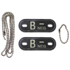 Blood Group Marker, chains, dog tags, phosphorescent, "B NEG", 3D