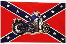 FLAG (91 x 152) cm CONFEDERATE BATTLE FLAG W/ BIKE