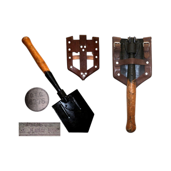 Gyalogsági lapát, összecsukható - Román hadsereg feleslege - Újszerű állapotú, tokban