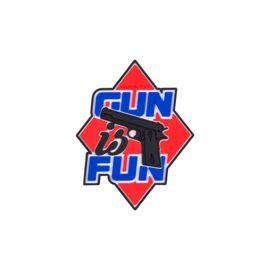 "GUN IS FUN" PATCH - PVC - piros