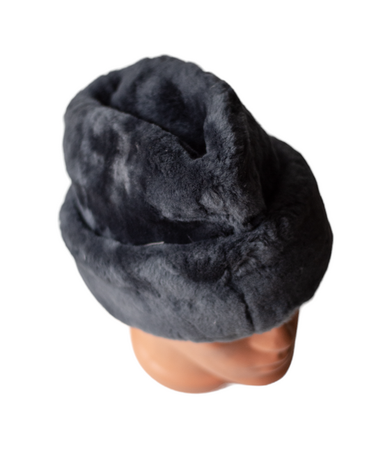 Szőrme sapka, hidegháborús korszak, román hadsereg felesleg - Szürke - Mint új