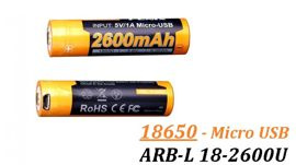 Fenix ​​18650 - 2600mAh - Micro USB akkumulátor - ARB neki 18-2600U