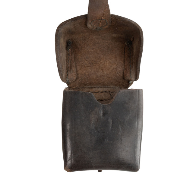 EGYZSEBŰ, BŐR TÖLTÉNYTÁSKA PORT ZB, WWII - KATONAI FELESLEG ROMÁN HADSEREG - BARNA - HASZNÁLT - HASZNÁLT