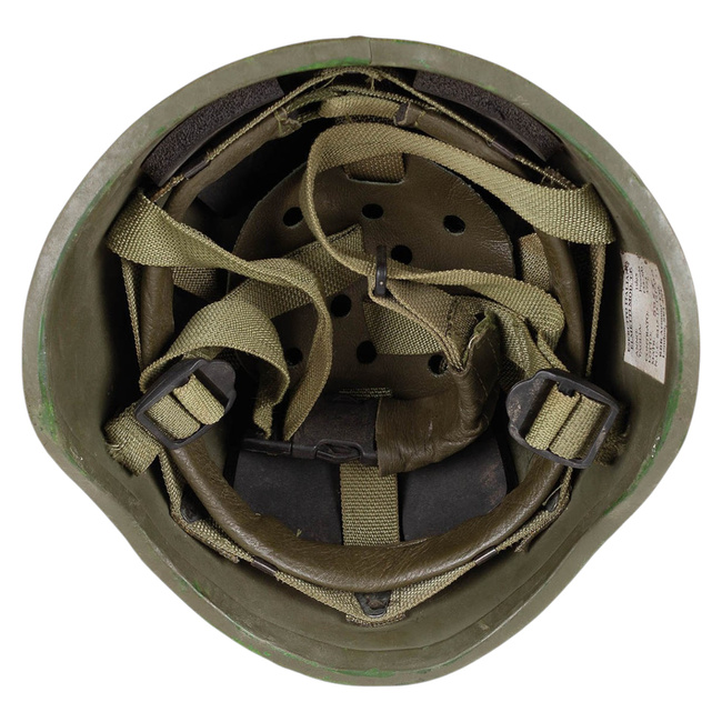 BALLISZTIKUS SISAK - T.P. - KATONAI FELESLEG OLASZ HADSEREG - ZÖLD OD - MINT ÚJ/DECO