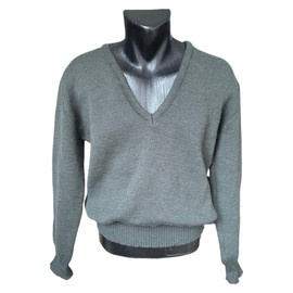 V-NYAKÚ PULÓVER - OD - GÖRÖG KATONAI FELESLEG - HASZNÁLT