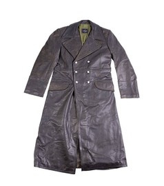 REPRO NÉMET TISZTI BŐRKABÁT - KÉK SZÜRKE - KATONAI FELESLEG - HASZNÁLT