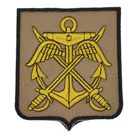 Emblema pentru Statul Major al Apararii brodata pe suport bej