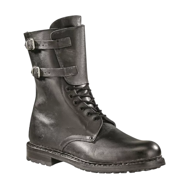 BŐR CSIZMA GUMI TALPPAL - OLASZ HADSEREG FELESLEG - FEKETE - HASZNÁLT