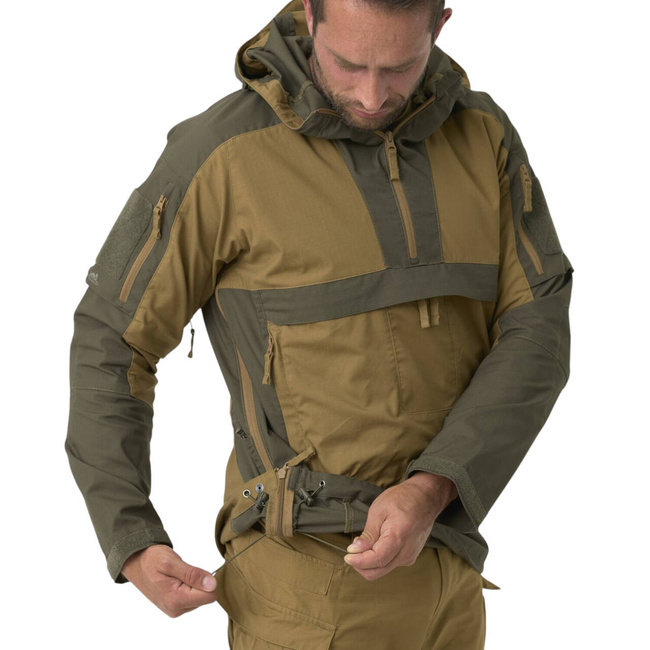 Unisex Tracer Anorak Jacket - Polycotton Stretch Ripstop - Coyote / Taiga Green - Helikon Tex