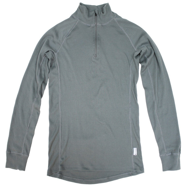 LONG SLEEVE UNDERSHIRT WITH ZIPPER - GREY - NETHERLANDS MILITARY SURPLUS - USED