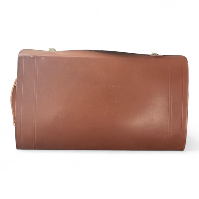 Bőr Dokumentum Táska - Román Hadsereg Katonai Surplus - Barna - Jó Állapotban