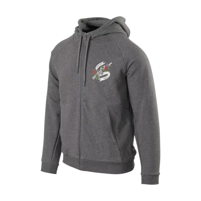 Unisex kapucnis pulóver Come and take it - Közép szürke melange - Helikon