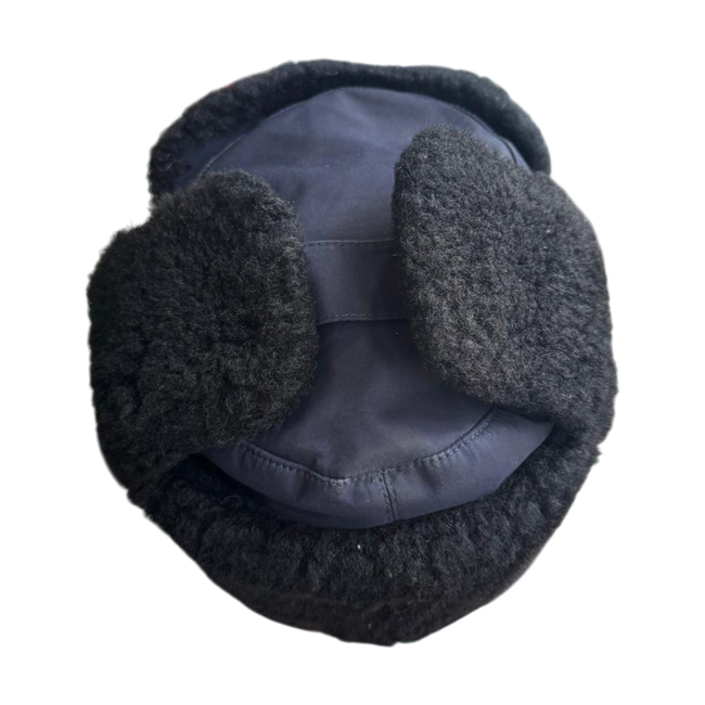 TÉLI SAPKA KÁDEREKNEK - SZOVJET IDŐSZAK - ROMÁN HADSEREG KATONAI FELESLEG - TENGERÉSZKÉK FEKETE SZŐRMÉVEL - JÓ ÁLLAPOTÚ