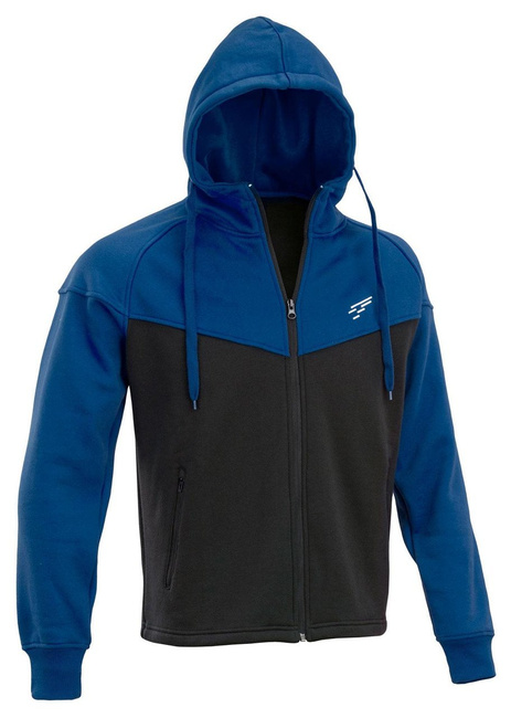 CIPZÁRAS KAPUCNIS PULÓVER HÍMZETT LOGÓVAL - D.FIVE - FEKETE/SÖTÉTKÉK