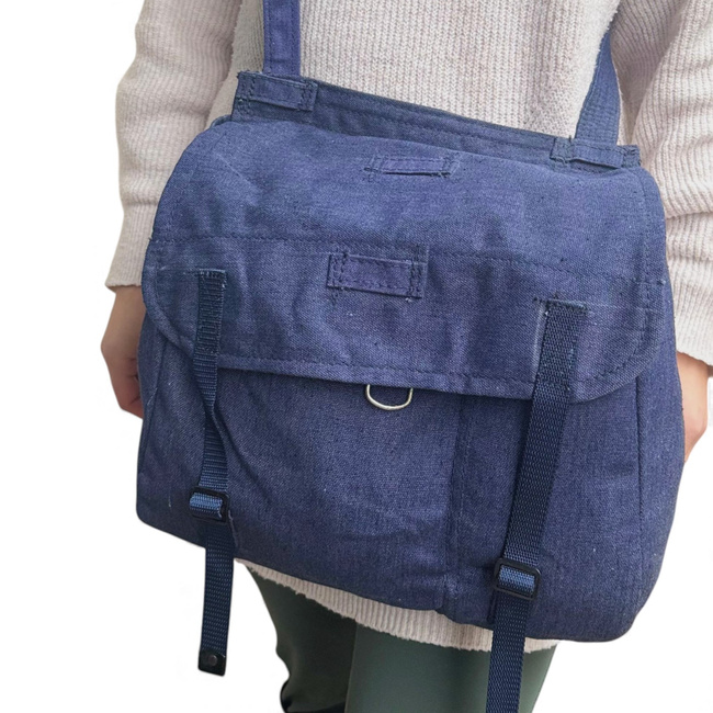 Romanian Military bread bag - Security, post-WWII, Romanian Army Surplus blue - Used