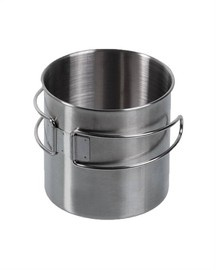 STAINLESS STEEL MUG WITH FOLDABLE HANDLE - Mil-Tec - 800 ML