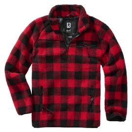 Teddyfleece Troyer Troyer pulóver - fekete/piros - Brandit