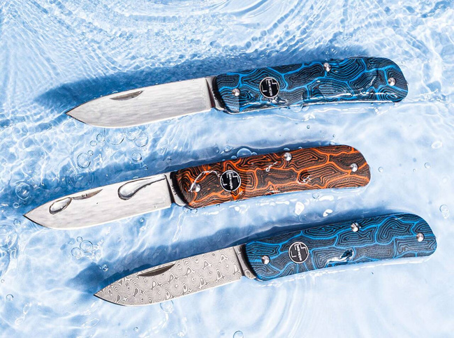 DAMASCUS KNIFE TECH TOOL BLUE - BOKER PLUS
