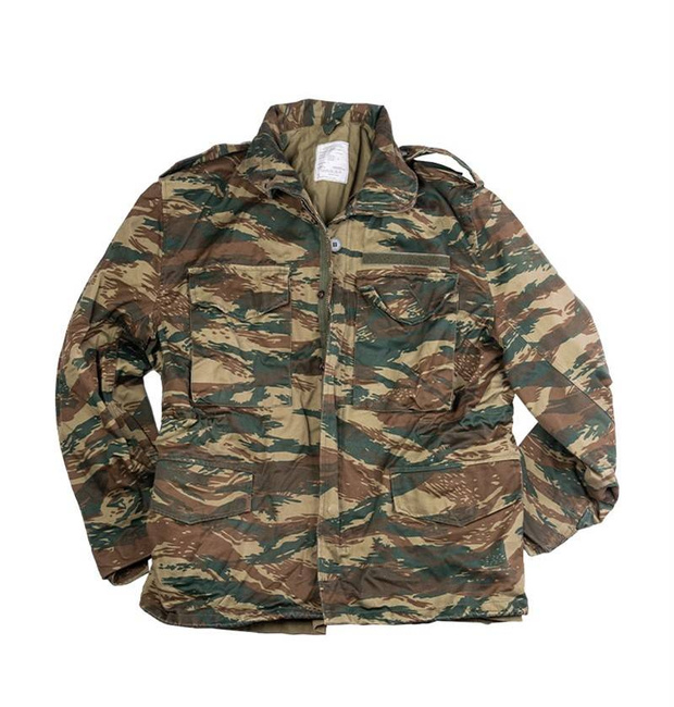 US TYPE FIELD JACKET - M65 - WITHOUT LINER - GREEK CAMO - MILITARY SURPLUS - USED