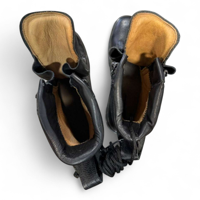 Combat boots with leather lining - German army surplus - Black - Used 