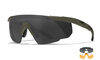 BALLISTIC SUNGLASSES - SABER ADVANCED - WILEY X - GREY/CLEAR/LIGHT RUST - Matte OD Green