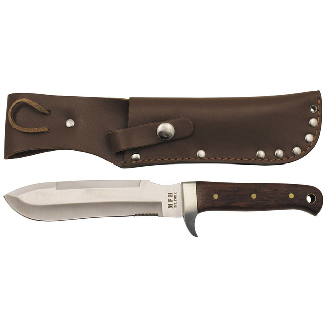 BW Knife "parachutist", wooden handle, leather sheath
