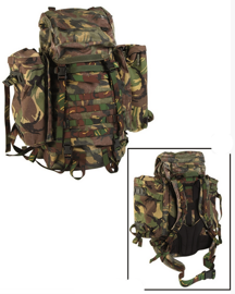 MEDIUM RUCKSACK WITH SIDE POCKETS - DUTCH CAMO - MILITARY SURPLUS - USED