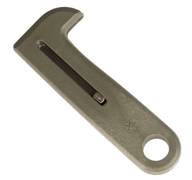 Ejtőernyős kés övvágáshoz - Francia katonai felesleg - Olive Darb - Mint új