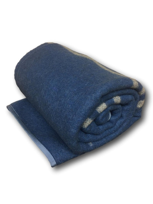 Vintage Gyapju Keverek Takaro - 140 x 200 cm - Roman Hadsereg Katonai Felesleg - Kek 3 Feher Csikkal - Jo Allapotban