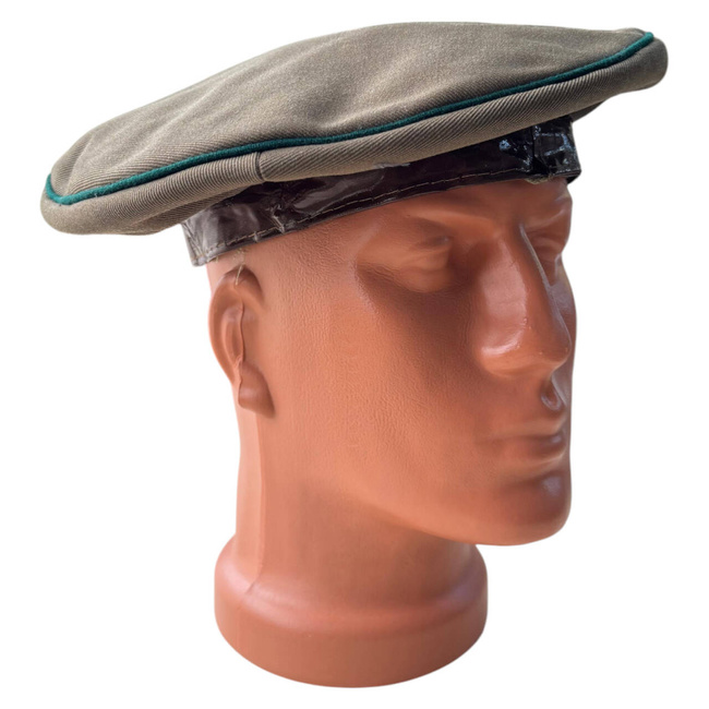 RARE OFFICERS BERET - MOUNTAIN HUNTERS - ROMANIAN ARMY MILITARY SURPLUS - GREEN WITH BROWN/BLACK BAND - IN GOOD CONDITION