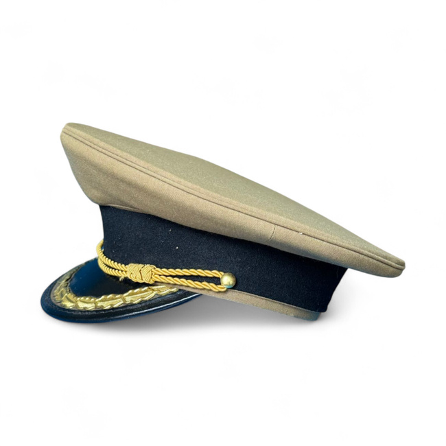 RSR TISZTI SAPKA - TÜZÉRSÉG/TECHNIKAI - ROMÁN HADSEREG KATONAI FELESLEG - ZÖLD OD - MINT ÚJ