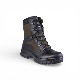 COMBAT BOOTS HOT/DAMP LEATHER/TEXT FOR MEN - MILITARY SURPLUS FROM THE GERMAN ARMY - BLACK - LIKE NEW