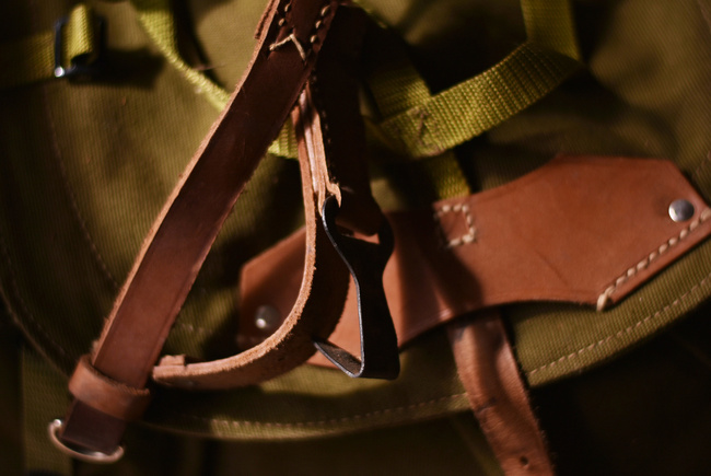 Katonai hátizsák- Hidegháborús román hadsereg (vászon) - vintage ritka - Zöld OD - Mint új