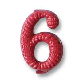 Fém Szám - 6 - Piros - Magyar Hadsereg Katonai Surplus - Mint új