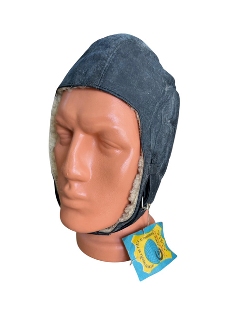 BŐR REPÜLŐS SISAK - ROMÁN HADSEREG KATONAI FELESLEG - FEKETE - HASZNÁLT