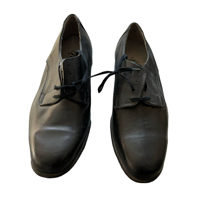 BLACK LEATHER SHOES - MILITARY SURPLUS ROMANIAN ARMY - USED
