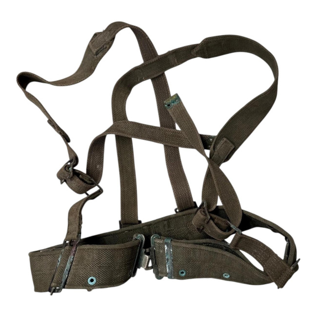 Tactical Harness with Belt - Romanian Army Military Surplus - OD Green - In Good Condition